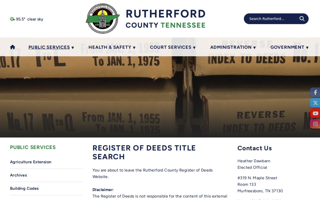 Smyrna previous residents deed trail using Rutherford County title-search instructions