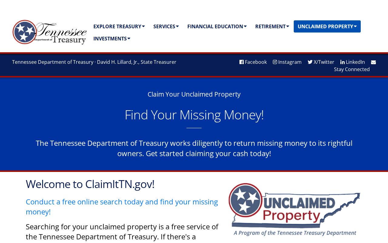Smyrna resident lookup view of Tennessee unclaimed property search